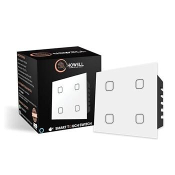 HOWELL Wi-Fi Smart Touch Switch 4 Gang with Alexa & Google Assistant, White